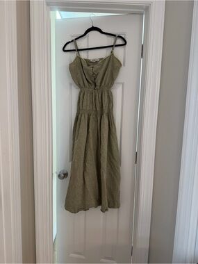 Urban Outfitters Olive Tiered Maxi Dress with Spaghetti Straps